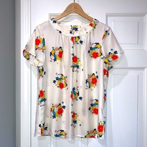Boden Carey short sleeve silk blend top. Size 10